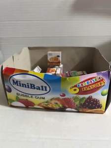 Mini Ball Bubble Gum Fruit-20 tea boxes assorted flavors including strawberry orange apple mangoes grape lychee in 1 pack (repack) halal