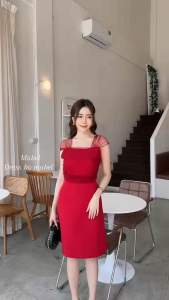 เดรสออกงานผ้าซีทรูเเก้ว ป้ายMabel