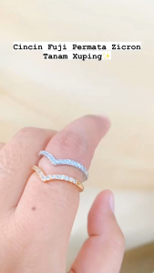 RinaXp - Cincin Fuji Aurel Simpel Elegan Permata Zirkonia Tanam & Cincin Cantik Lapis Emas