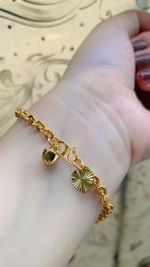 GELANG TANGAN EMAS TITANIUM NURI MEDAN 2 WARNA ANTI LUNTUR PERHIASAN WANITA