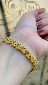 GELANG EMAS TITANIUM UKIR HONGKOG XUPING GOLD ANTI LUNTUR PERHIASAN FASHION WANITA