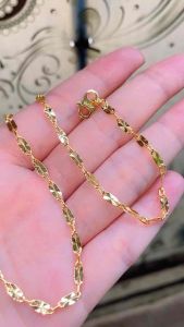KALUNG EMAS TITANIUM PECAH KOPI 1 PCS 45CM PERHIASAN XUPING WANITA ANTI LUNTUR