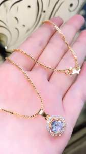 KALUNG EMAS TITANIUM GOLD 3 MOTIF PERMATA PERHIASAN FASHION WANITA XUPING ANTI LUNTUR