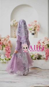 Gamis Anak Perempuan Usia 4-13th Angela Syari Kids Free Jilbab By Alifa