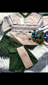 Setelan koko anak laki laki motif songket lengan pendek/Busana Muslim Anak laki laki Motif Songket Bahan katun toyobo
