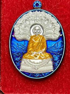 หลวงปู่จื่อ เนื้อมหาชนวนชุบบูลโรเดียม หน้ากากชุบทองคำแท้เต็มองค์พญานาค เลข ๙๒