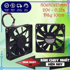 Quạt tản nhiệt Nidec 20v 012a 8cm (80x80x15) chính hãng mới