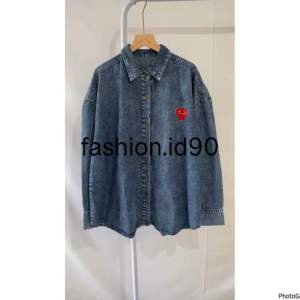 KEMEJA DENIM OVERSIZED BORDIR CDG LOVE IMPORT BKK BANGKOK
