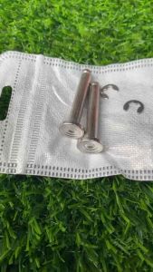 เซ็ทสลักพักเท้า + กิ๊บ หัวสนามจี้ลาย HONDA สลักพักเท้าหลัง สีเงิน สแตนเลส100%