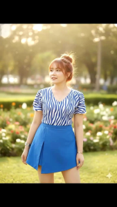 Spring coordinates set of blouse and skort (S - L)