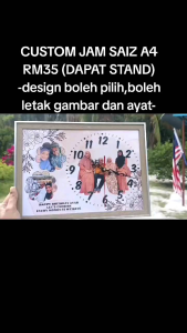 JAM FRAME | JAM STAND | SIZE A4 | JAM BERGAMBAR | JAM CUSTOMIZE | JAM MURAH
