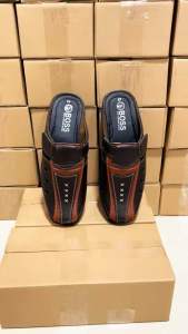 [HCM]Giày không gót nam đẹp da mềm size từ 38-43 màu nâu phối vàng mã SP01 mẫu mới nhất hiện nay