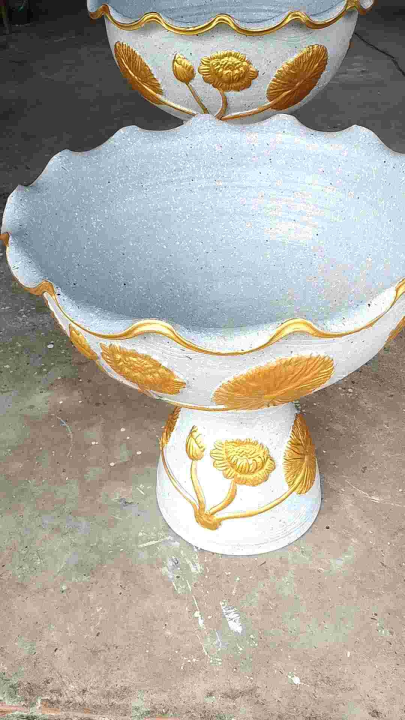 อ่างดินเผา อ่างบัว อ่างเลี้ยงปลา ขนาด 65 ซม. สีธรรมชาติ