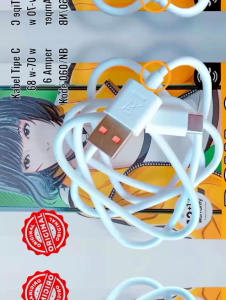 Kabel Data TECNO POVA 6 Ultra Fastcharging Tipe C 70 Watt Original Pengisian Daya Cepat 6Amper