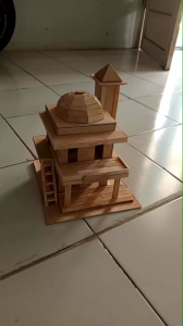 miniatur mesjid stik eskrim 2 tingkat