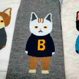 ถุงเท้าการ์ตูนลายแก๊งเหมียว 1 เซ็ต / 5 คู่