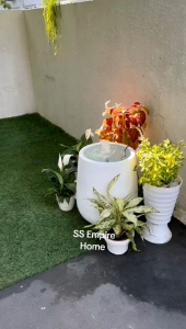 REX FP08 D Water Fountain Pond Kolam Air Water Feature Matte Circular Fiberglass Garden Taman Modern Indoor Fengshui