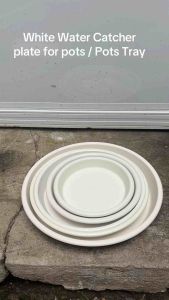 White Water Catcher for Pots Tray | Durable Plastic Plant Saucer | Water Drip Catcher for Indoor & Outdoor Plants