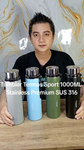 Termos Tumbler Botol Air Minum Sport Vacuum Premium 1000ML Stainless SUS 316 Tahan Panas Dan Dingin