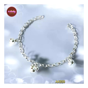 🌈AAbaby Galleries AA308 Original Baby Silver Anklet Bracelet Hexagmickey米奇 Rantai Kaki/Tangan/Gelang Kaki Bayi/Kanak