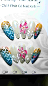 202_Nailbox thiết kế đính hoa sứ Nailbox đi biển mùa hè(oval)