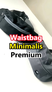 Waistbag Pria Tas Selempang Cowok Murah Casual Polos Abu 111