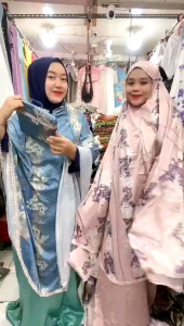 Bisa [COD] Mukena Armany Silk Motif Bunga Laser Kekinian Motif Ter Baru
