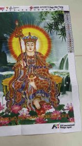 Tranh thêu chữ thập Phật địa tạng vượng AL53615 kích thước 50 x 70 cm