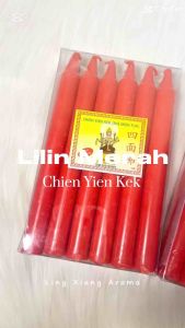 Lilin Merah Standard Isi 12 Dan 24 Batang Lilin Sembahyang Red Candle