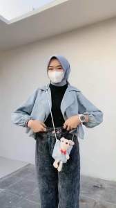 Poppy Boyfriend Jeans Denim Tali Silang Korean Look