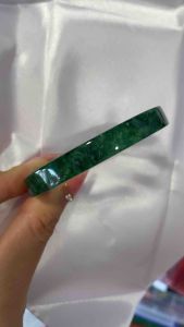 Vòng tay bản hẹ dẹt đá Ngọc Cẩm Thạch Sơn Thuỷ