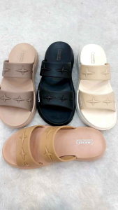 Sandal Slop Karet Wanita Tinggi Tebal Ringan Model Kasual Kekinian Fashionable