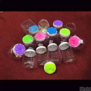 กระปุกใส ฝาดอกไม้ขนาดเล็ก กระปุกเหลี่ยมคริสตัล (คละสี คละแบบ)