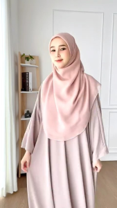 Hijab Segiempat oval curve malay / pollycotten premium/ Non label / jumbo 130*130 cm