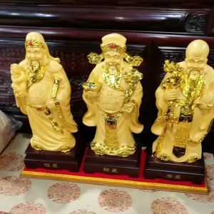 ฮกลกซิ่วชุดใหญ่ 20นิ้วงานเรซิ่นทองทราย