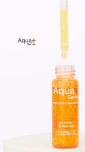 (สูตรใหม่) Aqua+ Series Enriched-C 24K Serum 15 ml. เซรั่มวิตามินซีเข้มข้น 14% ผสมทองคำแท้ 24K