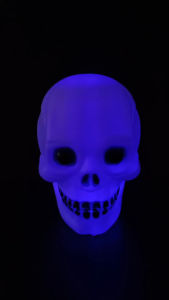 กะโหลกมีไฟตั้งโต๊ะไฟ3สี Halloween