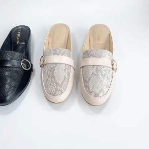 Giày sục đế xuồng quai phối da rắn đế chống trượt 4cm