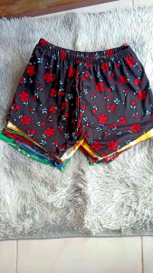 Assorted floral patterned cotton spandex comfy shorts for women.