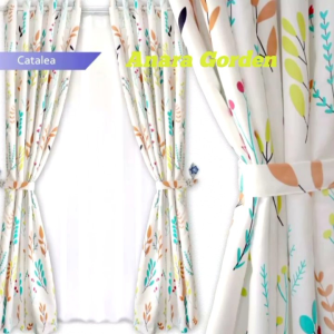 gorden jendela 12 ring gorden satin motif kembang hordeng pintu tirai minimalis gorden mewah