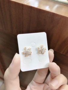 Bông tai hợp kim mạ vàng lâu phai ( đồng đỏ chuôi đẩy)