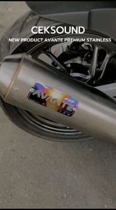 knalpot Fullsystem Stainless Original AVANTE PREMIUM type AVA -SS1 Non Cover Untuk Motor mio Beat Vario Pcx Aerox Nmax Lexi