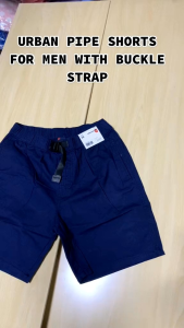 URBAN PIPE W/ ADJUSTABLE STRAP BUCKLE PLAIN SHORTS FOR MEN