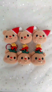 หมีเนย พวงกุญแจคริสต์มาส christmas handmade อ่านรายละเอียดก่อนสั่ง