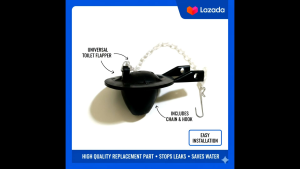 Universal Toilet Flapper Ball Replacement Valve Kit Rubber Tank Ball w/ Chain & Hook Stops Leaks