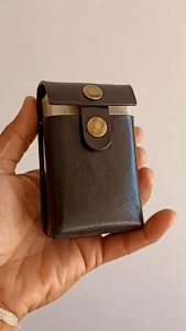 กระเป๋าหนังแท้ กระเป๋าหนังผู้ชาย ใส่ซองแข็งได้สบาย ใส่ของจุกจิก ล็อกด้วยตัวแป๊ก ด้านหลังร้อยเข็มขัด