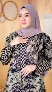 Gamis Batik Modern Premium: Desain Batik Muslim & Dress Muslim Kombinasi