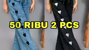 PROMO 50 RIBU DAPAT 2 PCS CELANA JEANS DENIM LOVE ANAK NEW VARIAN CELANA JEANS ANAK PEREMPUAN 50 RIBU DAPAT 2