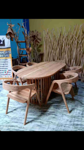 Meja Makan Oval 6 Kursi Murah Terbaru