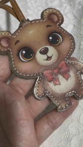 ❤️❤️Cute Double Sided Teddy Bear Full Leather Bag Charm❤️❤️